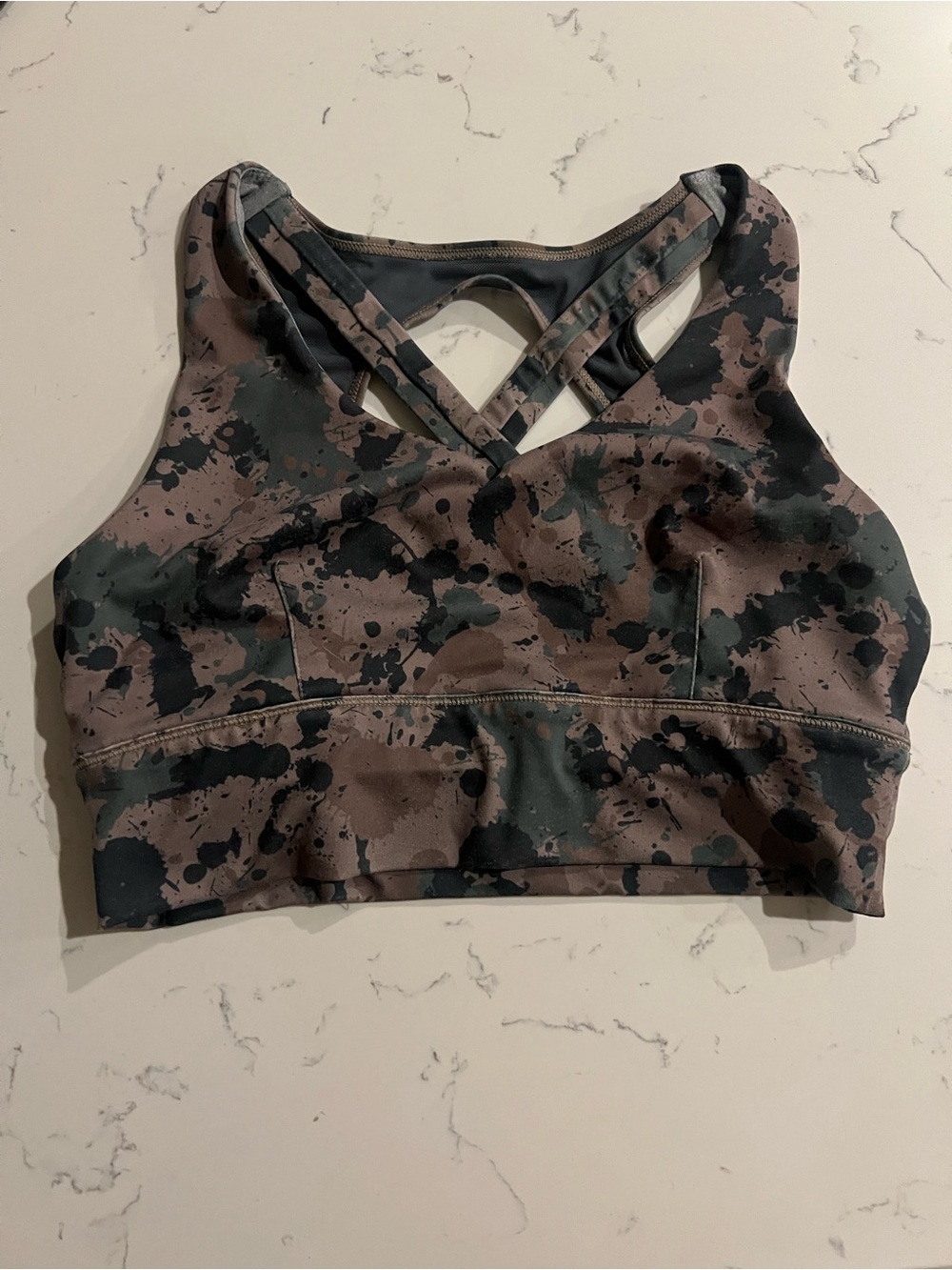 Born Primitive Women's Camo Splash Sports Bra - Brown & Black
